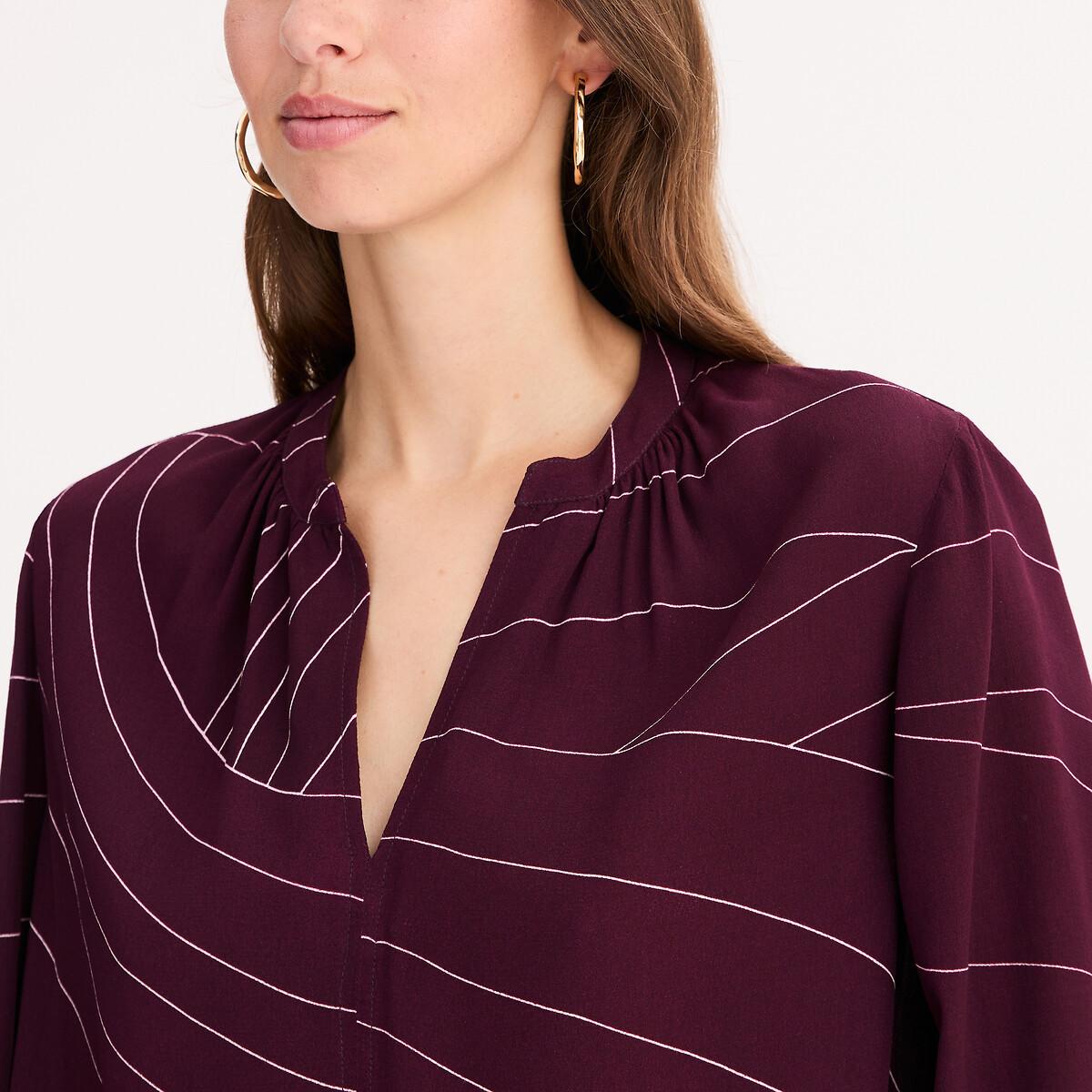 La Redoute Collections Bluse Henley Ausschnitt Grafischer Print  