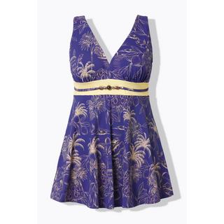 Ulla Popken Abito da bagno fantasia palme coppe morbide  