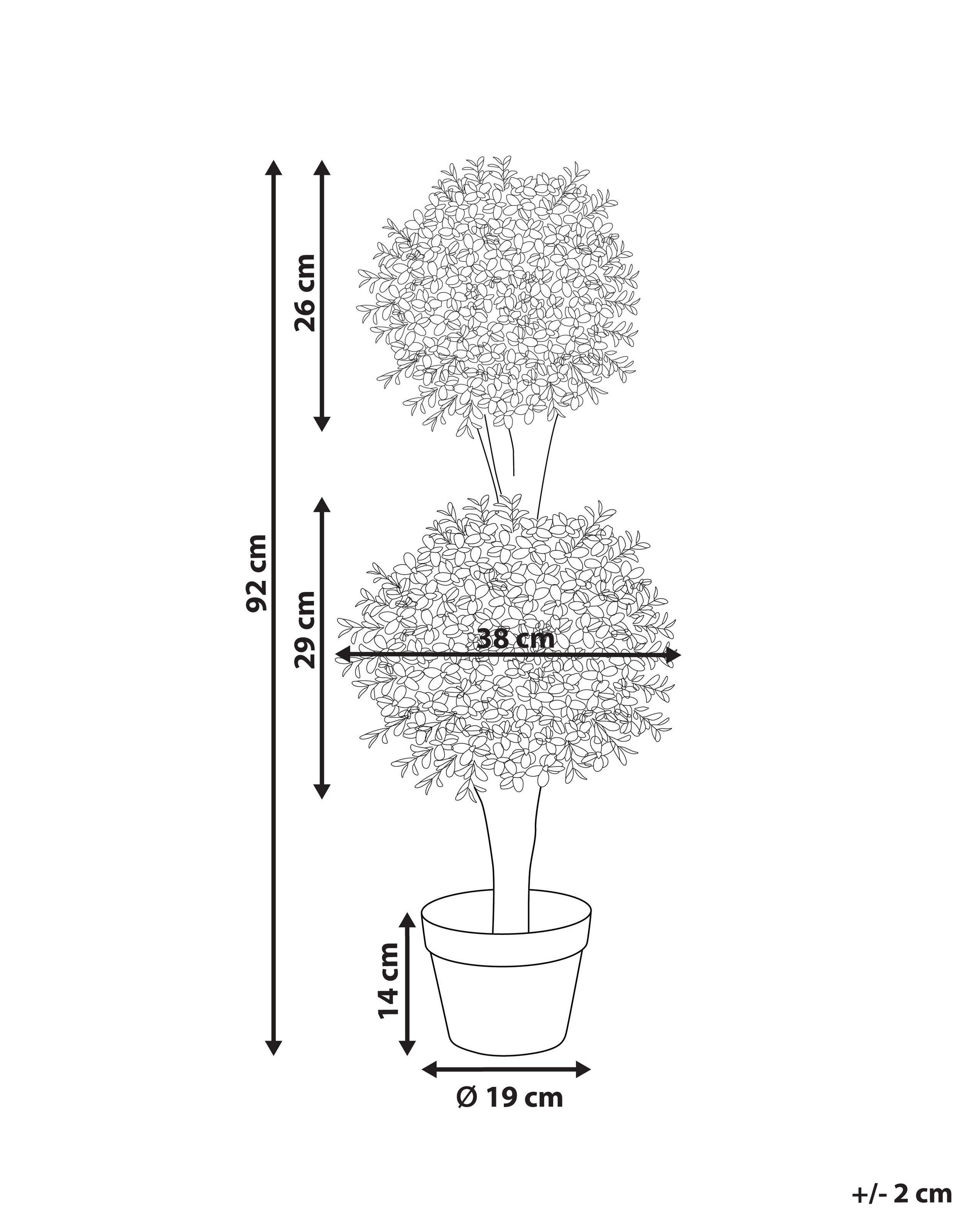 Beliani Pianta artificiale en Materiale sintetico BUXUS BALL TREE  