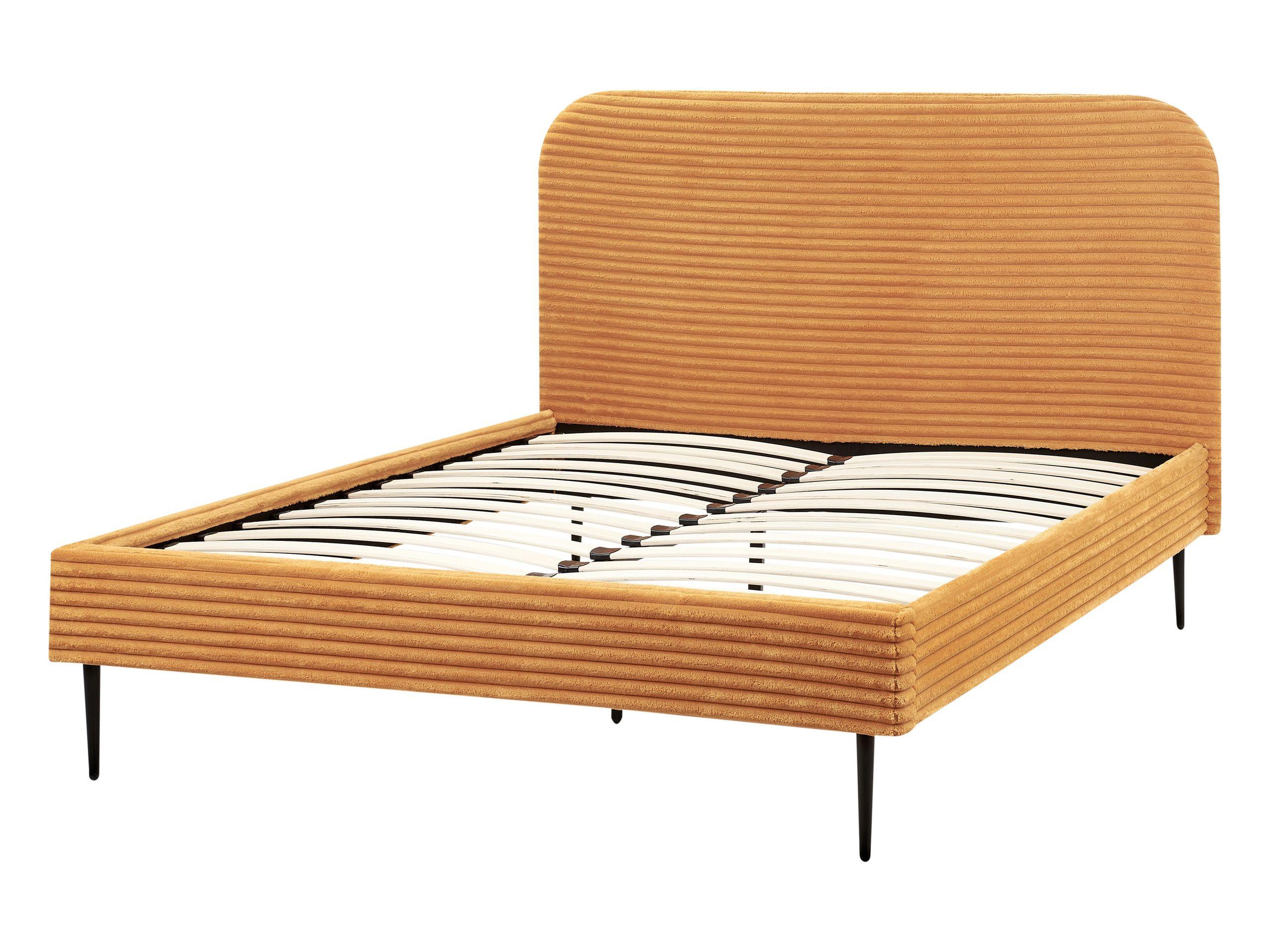 Beliani Bett mit Lattenrost aus Cord Glamourös FLAYAT  