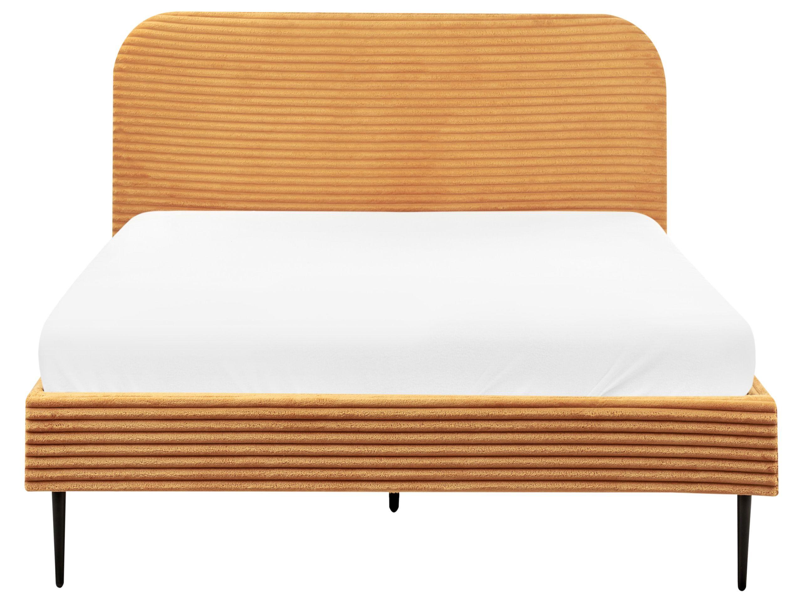 Beliani Bett mit Lattenrost aus Cord Glamourös FLAYAT  