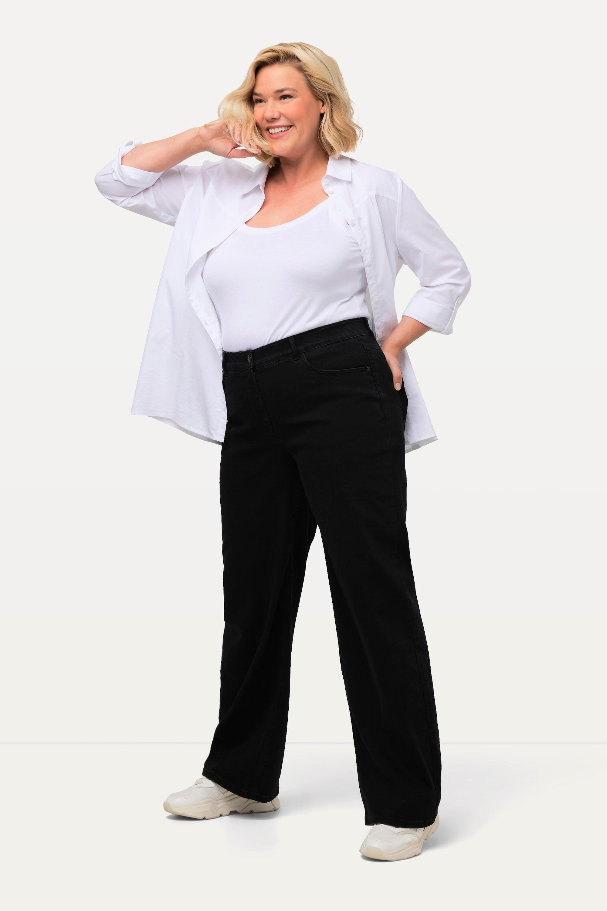 Ulla Popken Mary Weites Bein 5-Pocket Komfortbund Jeans  