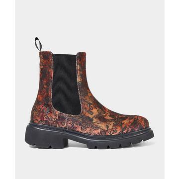 Chelsea-Stiefel mit herbstlichem Blumenmuster
