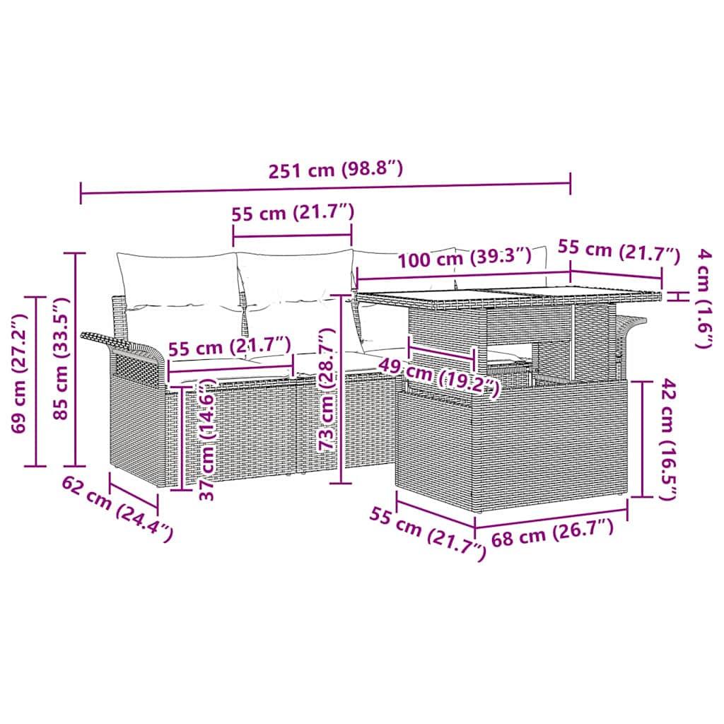 VidaXL Gartensofa-set poly-rattan  