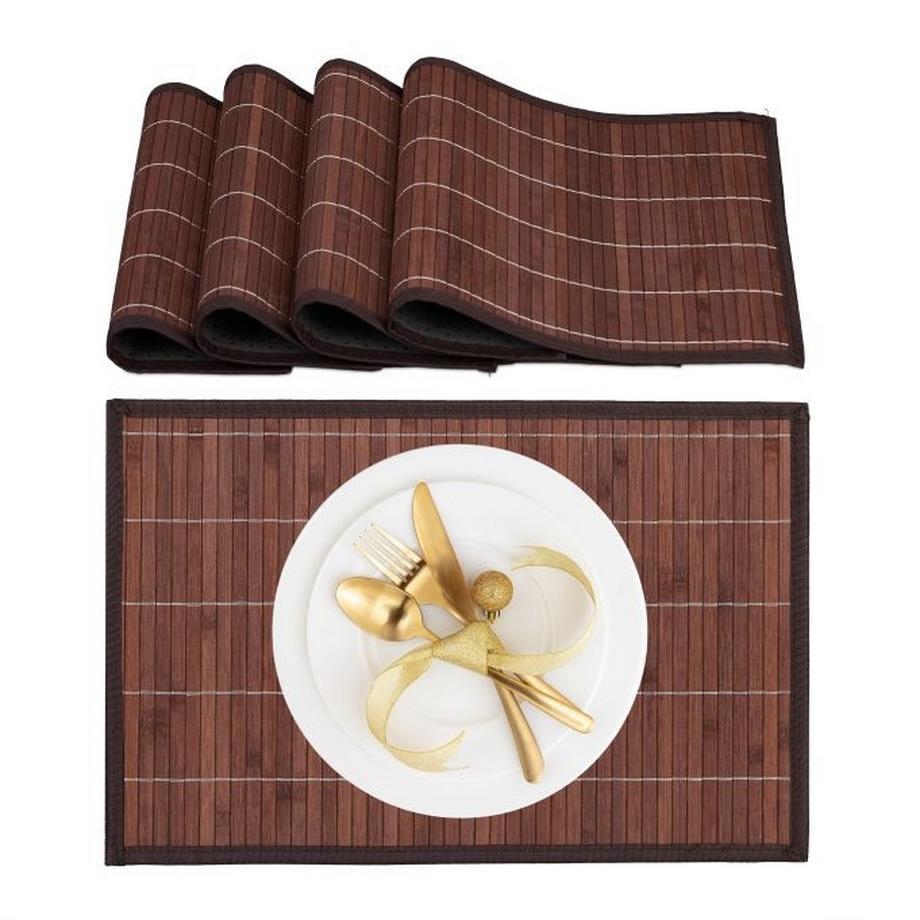 Northio  Lot de 4 sets de table en bambou 