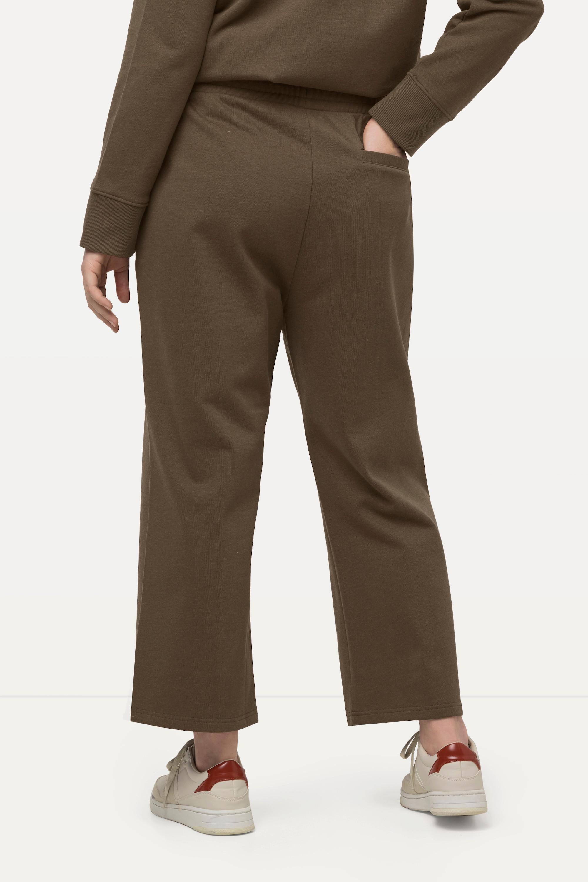 Ulla Popken  Pantaloni culotte in cotone biologico con cintura elastica e taglio della gamba svasato 