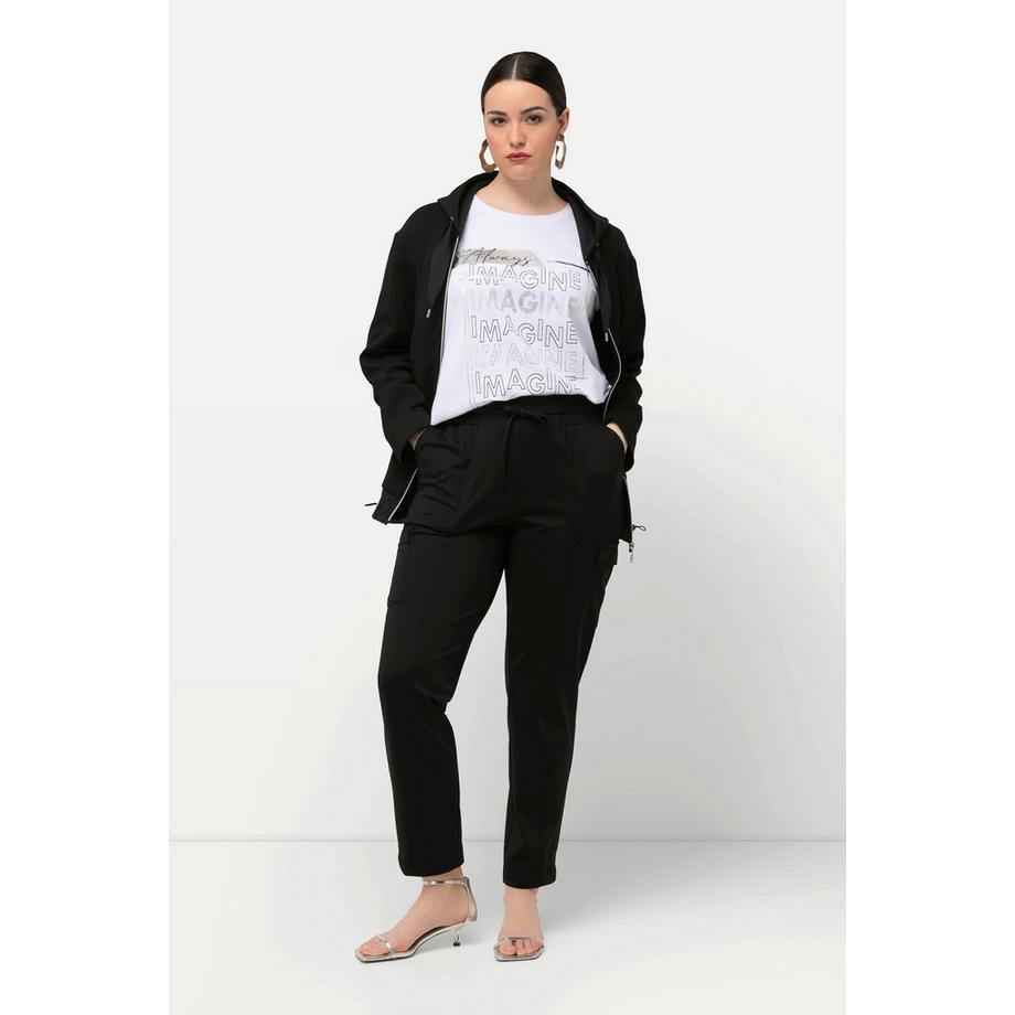 Ulla Popken Pantaloni cargo Tasche Cintura elastica Spacchetti sull'orlo  