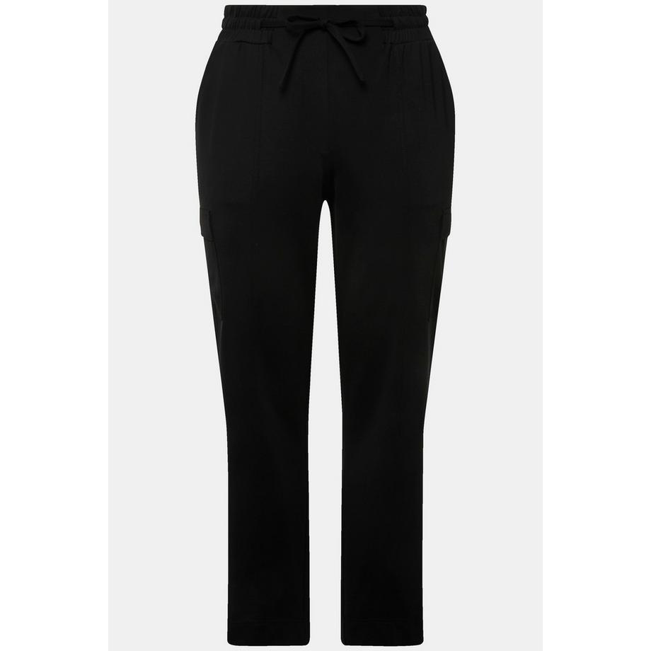 Ulla Popken Pantaloni cargo Tasche Cintura elastica Spacchetti sull'orlo  