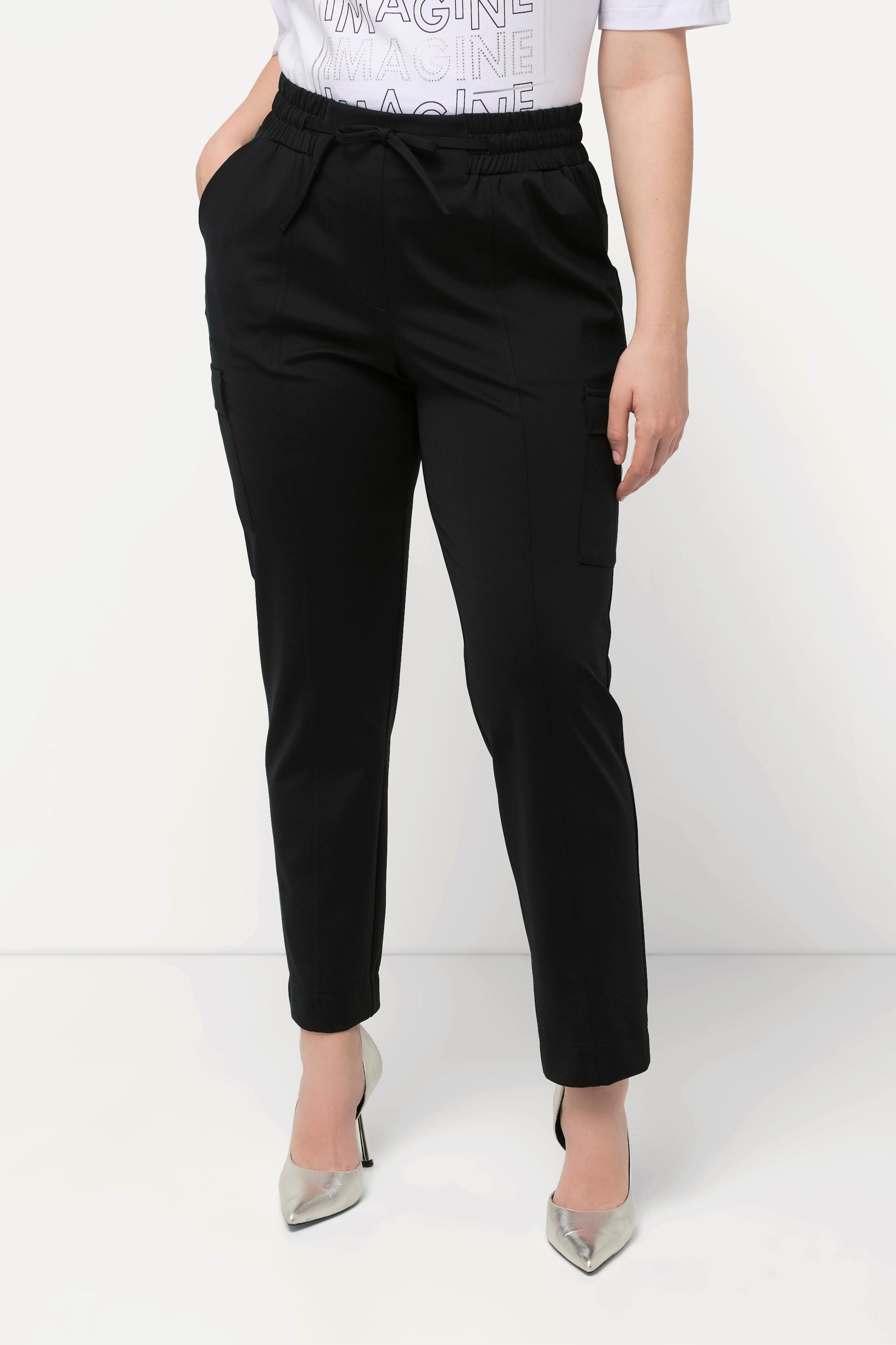 Ulla Popken Cargohose Taschen Elastikbund Saumschlitze  