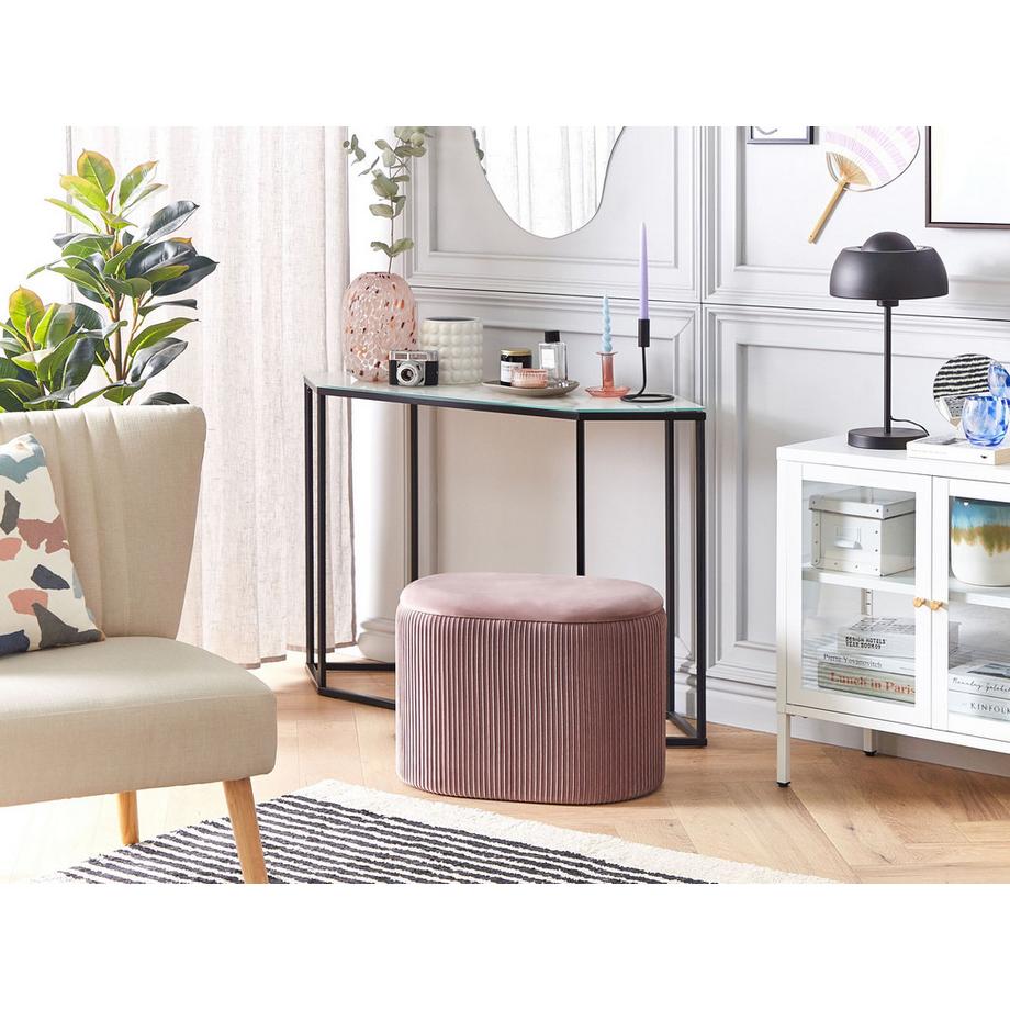 Beliani Pouf mit Stauraum aus Samtstoff Modern RICHLAND  