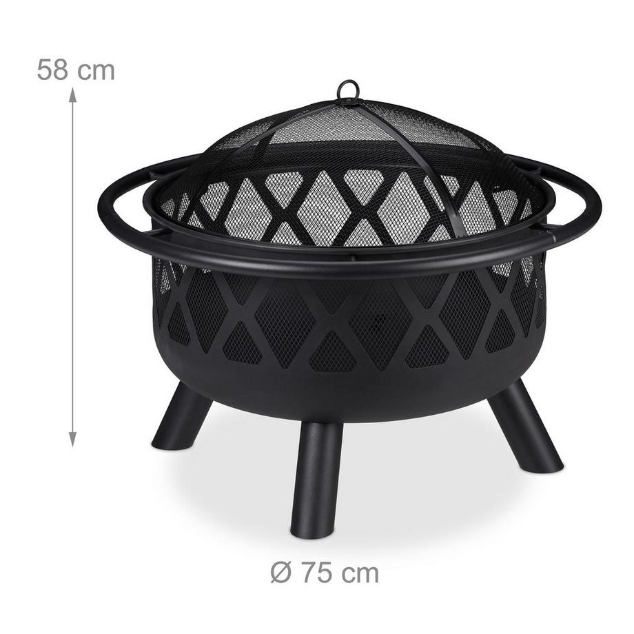 Northix Brasero avec protection contre les étincelles  