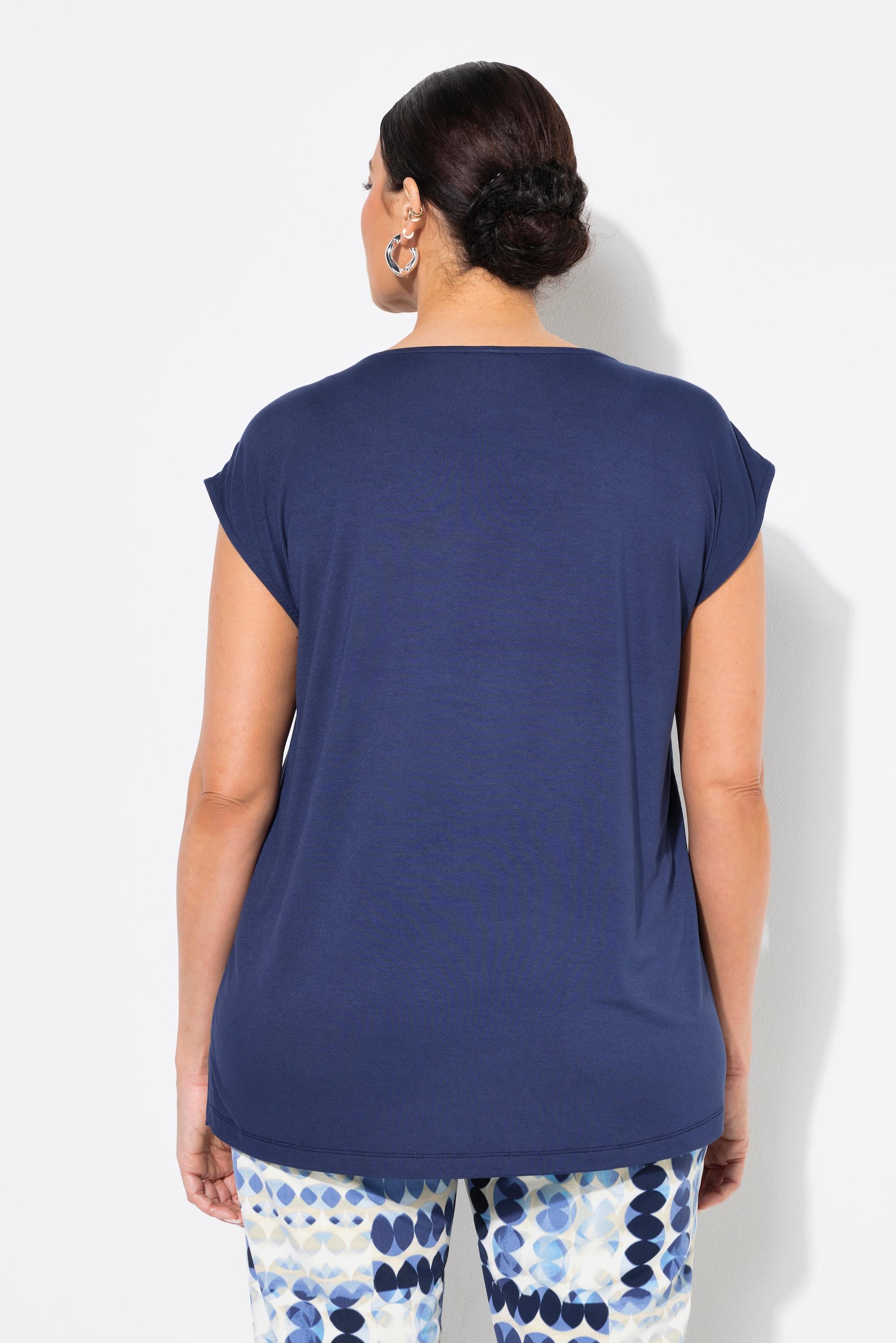 Ulla Popken Maglia smanicata girocollo con pietre decorative  