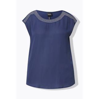 Ulla Popken Maglia smanicata girocollo con pietre decorative  