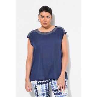 Ulla Popken Maglia smanicata girocollo con pietre decorative  