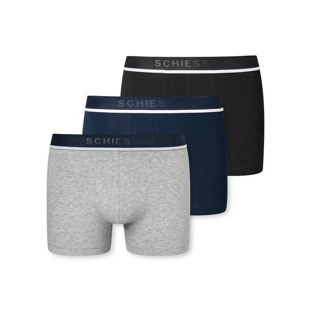 Schiesser - Short en coton organique, Short en coton organique 3 Pièces, XL, Noir