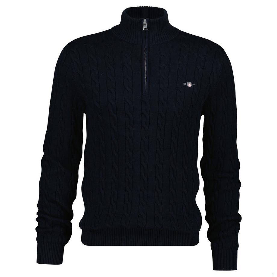 Pull en tricot  Pack de 1 Confortable à porter-COTTON CABLE HALF ZIP