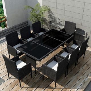 VidaXL Table et chaise de jardin rotin synthétique  