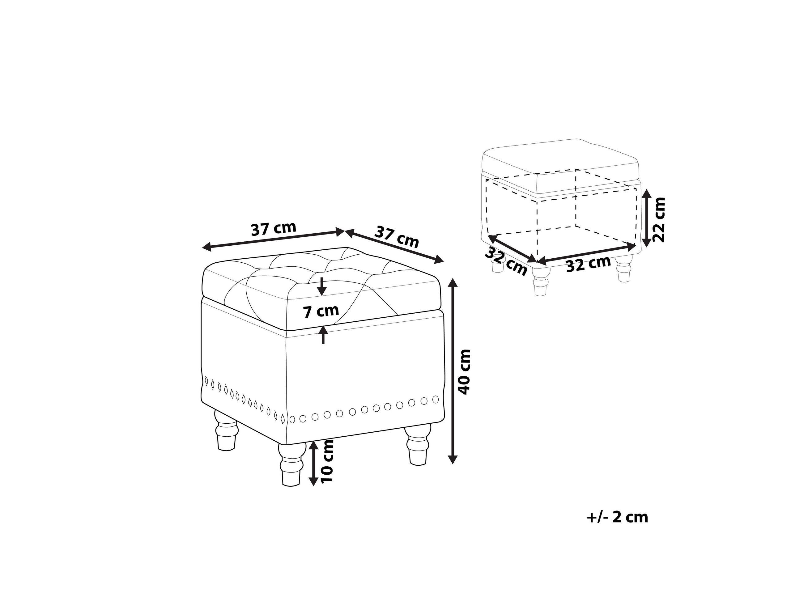 Beliani Pouf mit Stauraum aus Samtstoff Glamourös LORETTO  