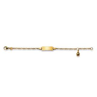 MUAU Schmuck  Plaketten-Armband Glückskäfer Gelbgold 750 Figaro, 2.1mm, 14cm 