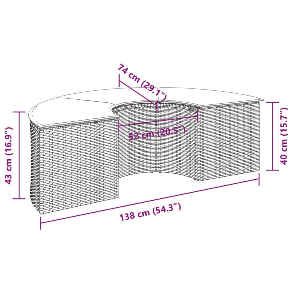 VidaXL  Garten fußbank poly-rattan 