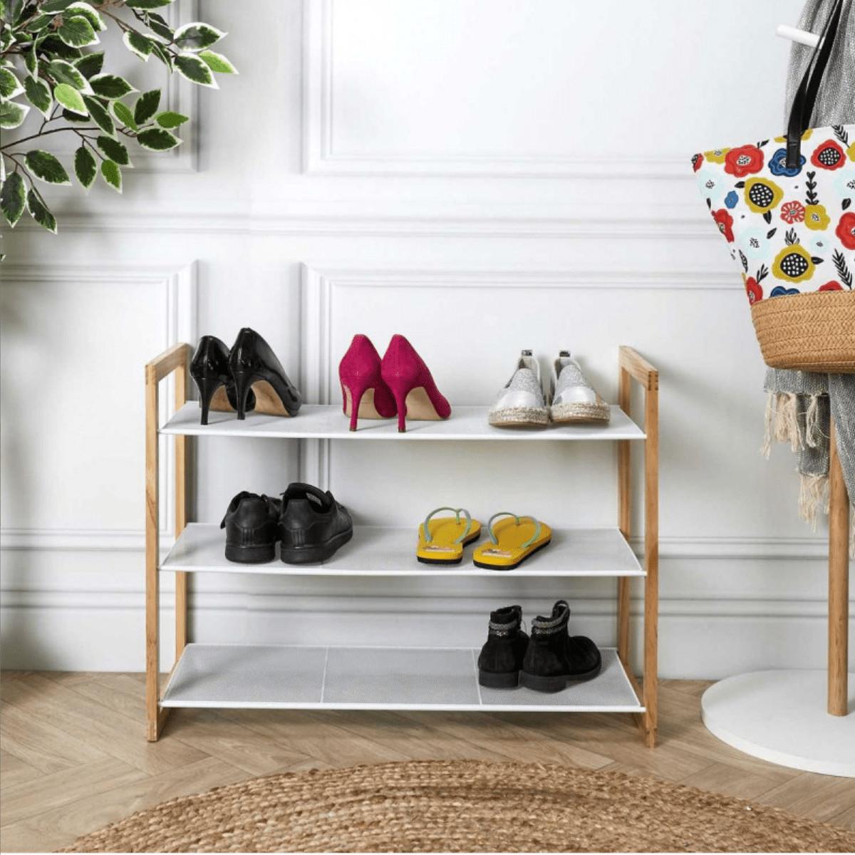 Calicosy Meuble à chaussures 3 étagères 12 paires de chaussures - L74 cm City  