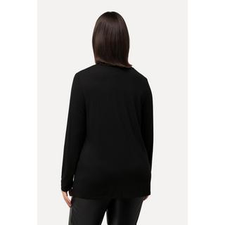 Ulla Popken  Shirt, Ziersteine, Classic, Rundhals, Langarm 