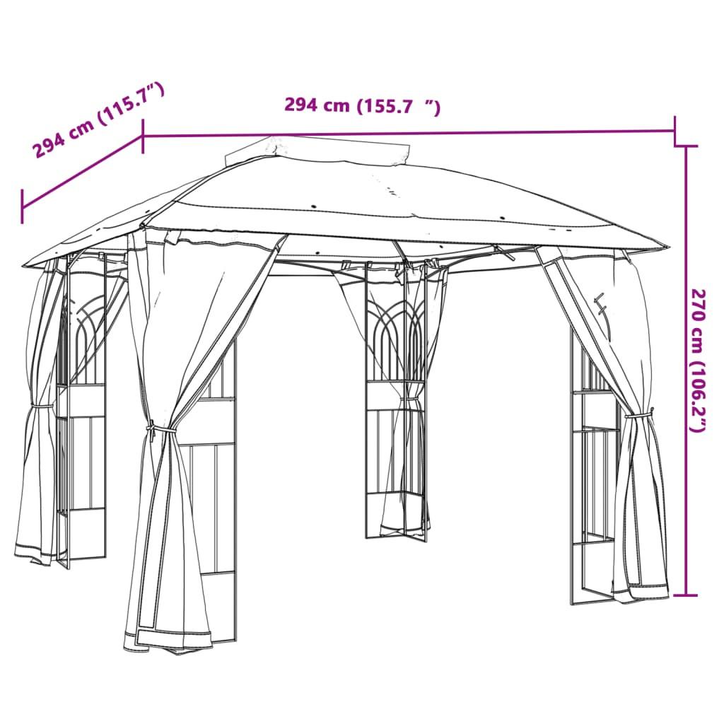 VidaXL Pavillon stahl  