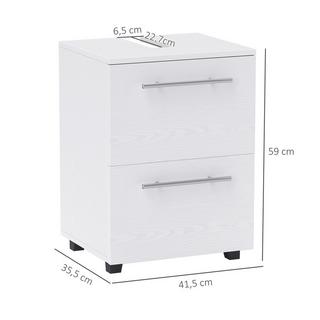 Northio Waschbeckenunterschrank Unterschrank mit Schrankfach, Schublade, Waschtischunterschrank, Badunterschrank mit Kippschutz für wandmontierte Becken Weiß, 41,5 x 35,5 x 59 cm Aosom  