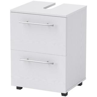 Northio Waschbeckenunterschrank Unterschrank mit Schrankfach, Schublade, Waschtischunterschrank, Badunterschrank mit Kippschutz für wandmontierte Becken Weiß, 41,5 x 35,5 x 59 cm Aosom  