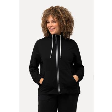 Veste en molleton, col montant et poche kangourou, coupe plus longue à l'arrière