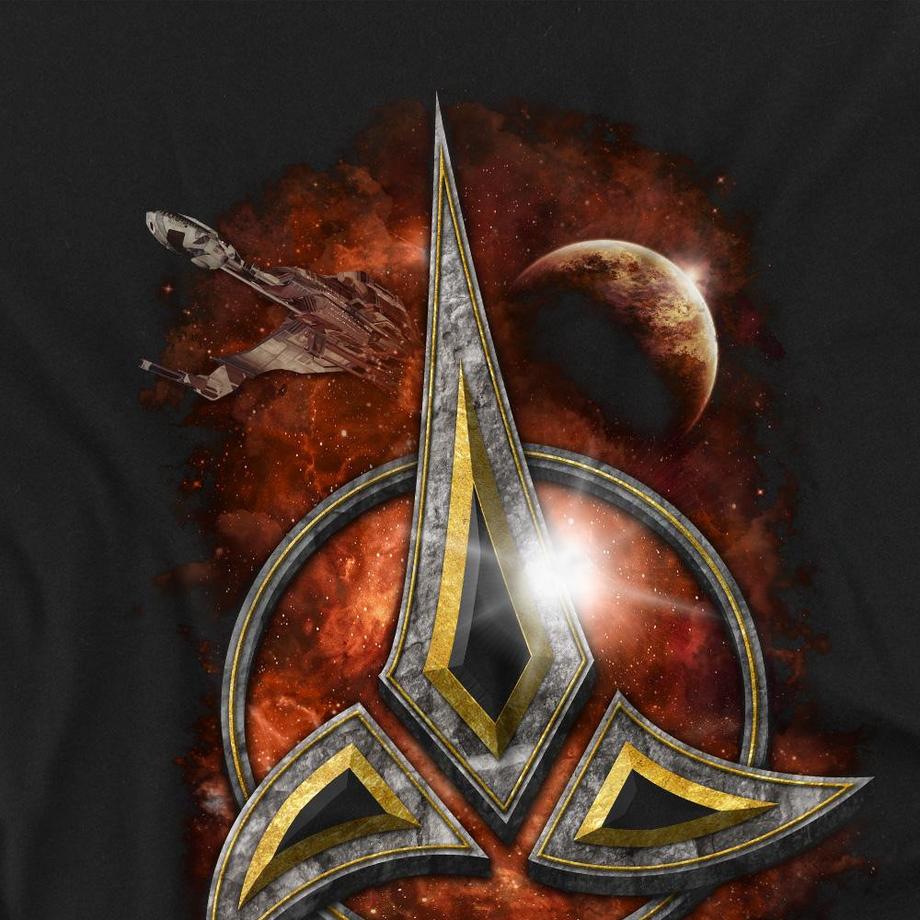 Star Trek T-shirt Klingon Stampata Maniche Lunghe  