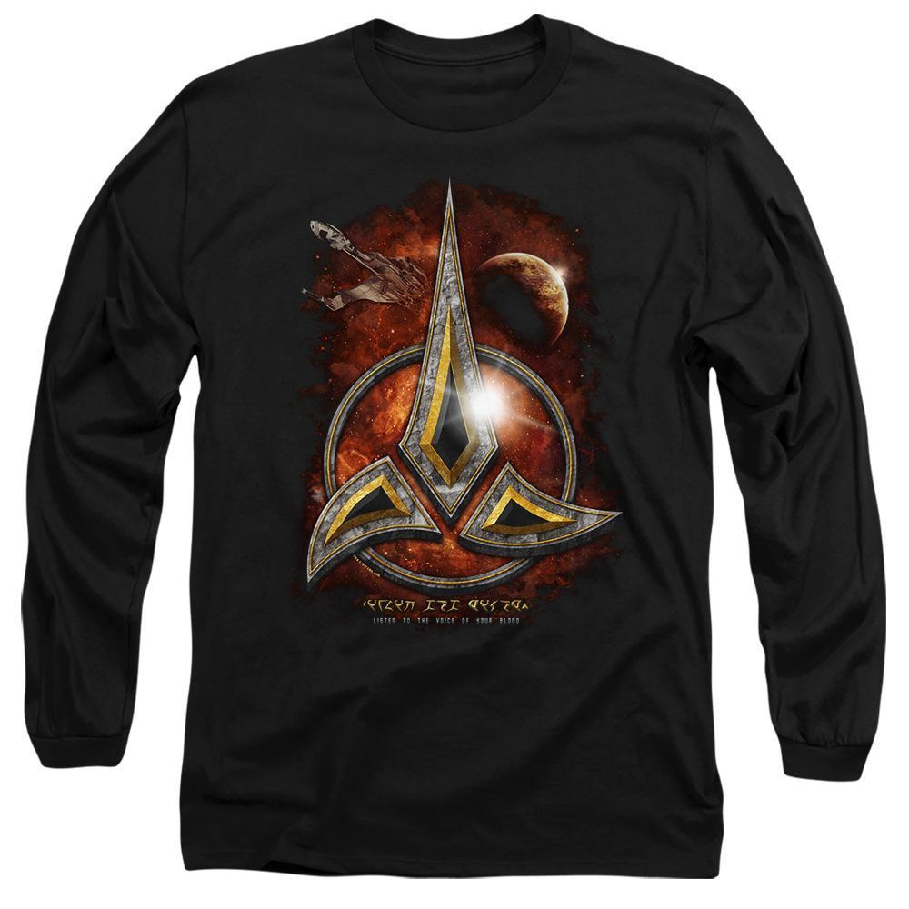 Star Trek Klingon Bedrucktes Langarm-T-Shirt  