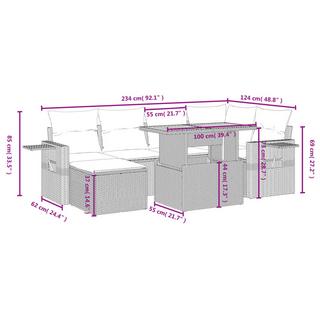 VidaXL Ensemble de canapés de jardin rotin synthétique  