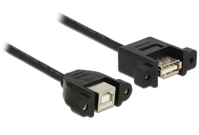 DeLock  USB 2.0 B/A, 0.25m câble USB 0,25 m USB B USB A Noir 