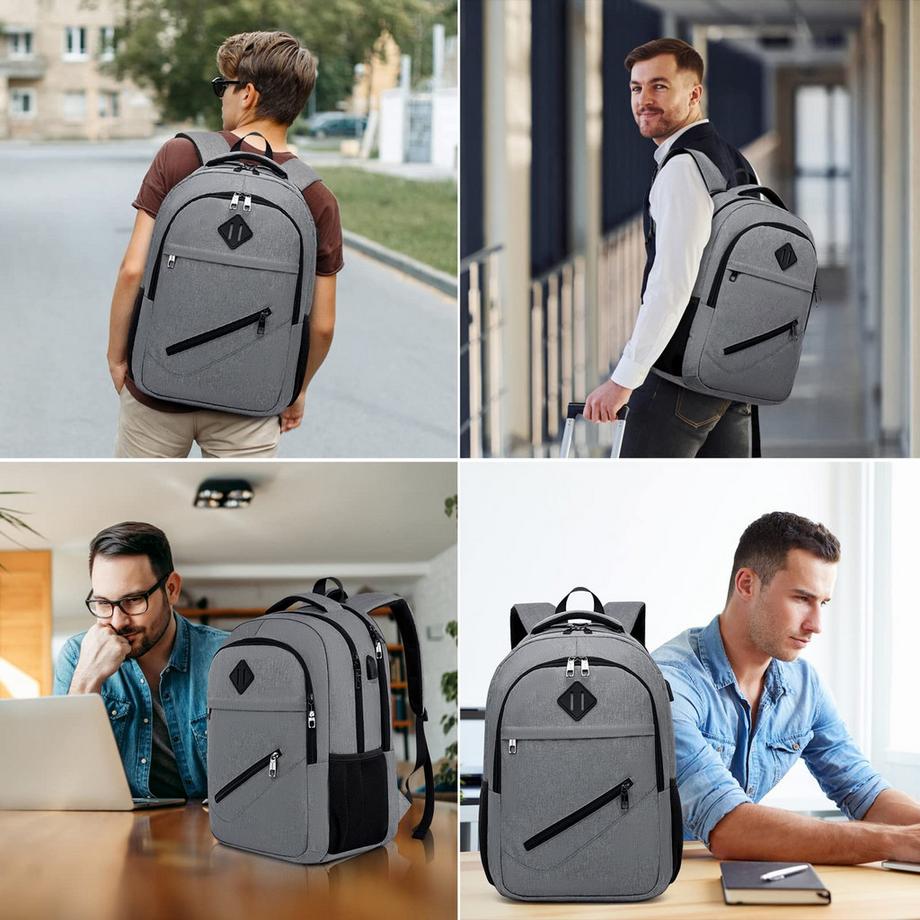Only-bags.store Zaino per laptop borsa da scuola con tasca per cavo dati impermeabile  