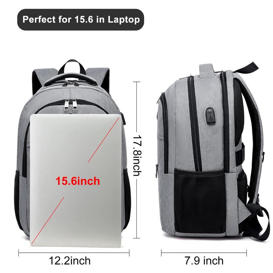 Only-bags.store Zaino per laptop borsa da scuola con tasca per cavo dati impermeabile  