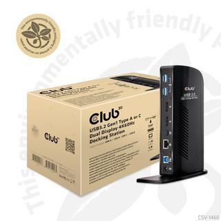 Club3D  USB3.2 Gen1 Type A or C Dual Display 4K60Hz Docking Station DisplayLink® Certified 