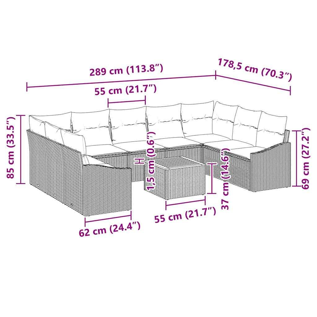 VidaXL Garten sofa poly-rattan  