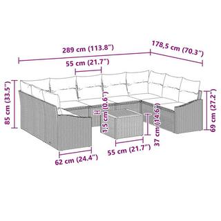 VidaXL Garten sofa poly-rattan  