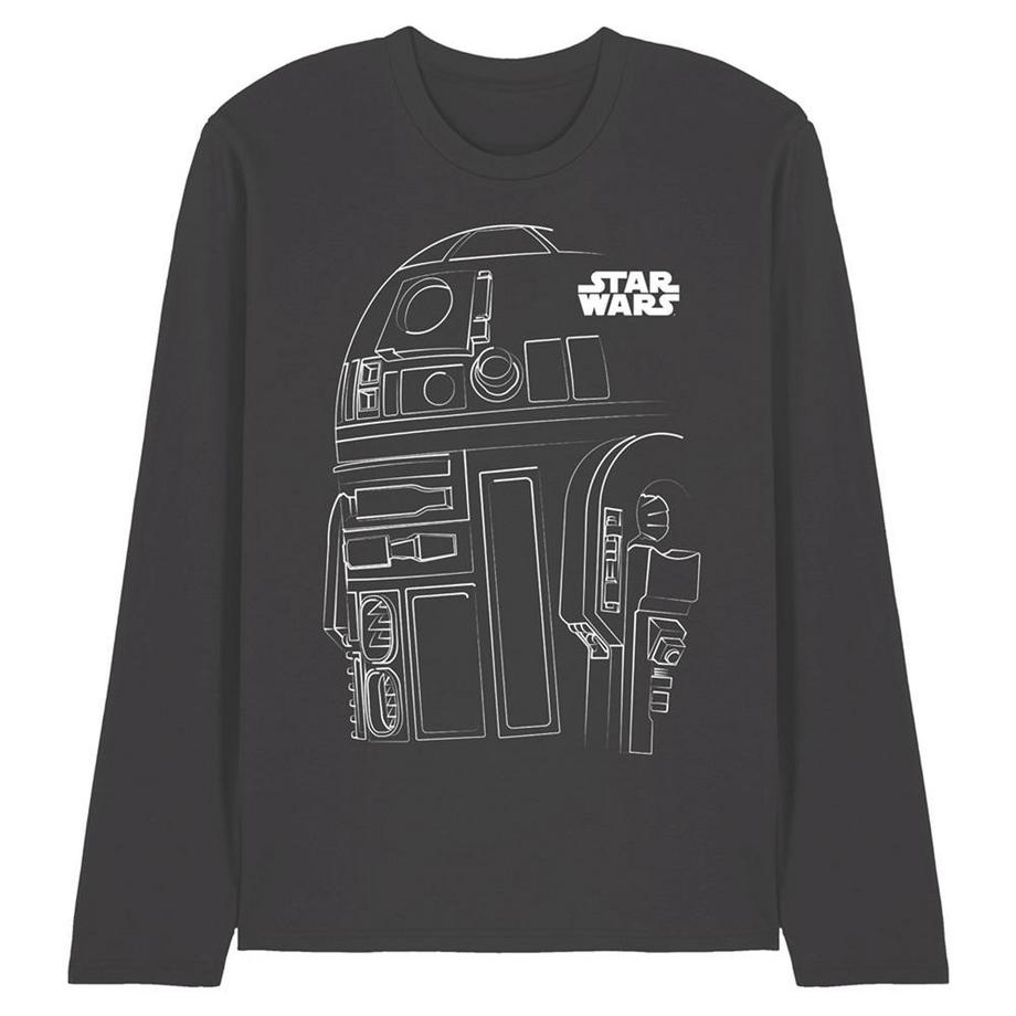 Maglietta R2d2 Outline Manica Lunga
