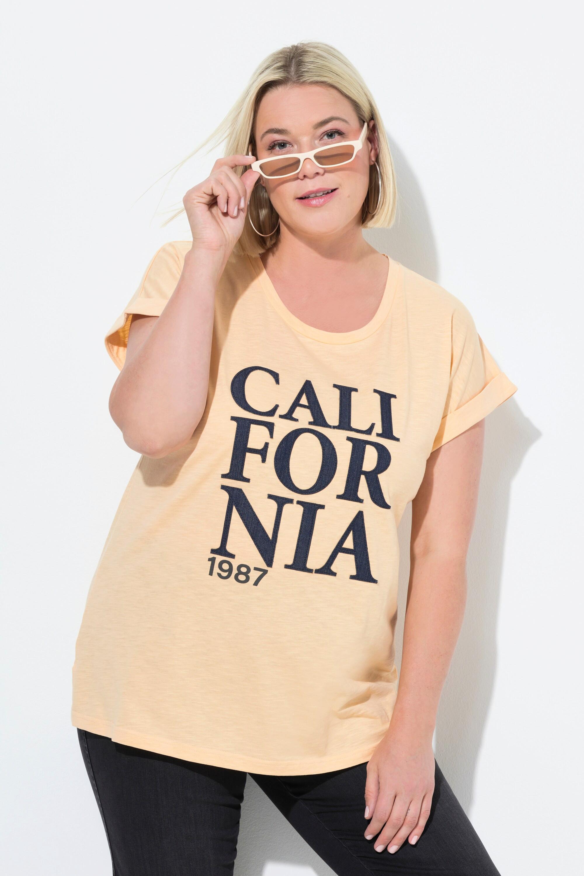 Ulla Popken California Oversize Scollo Rotondo Mezze Maniche T-Shirt  