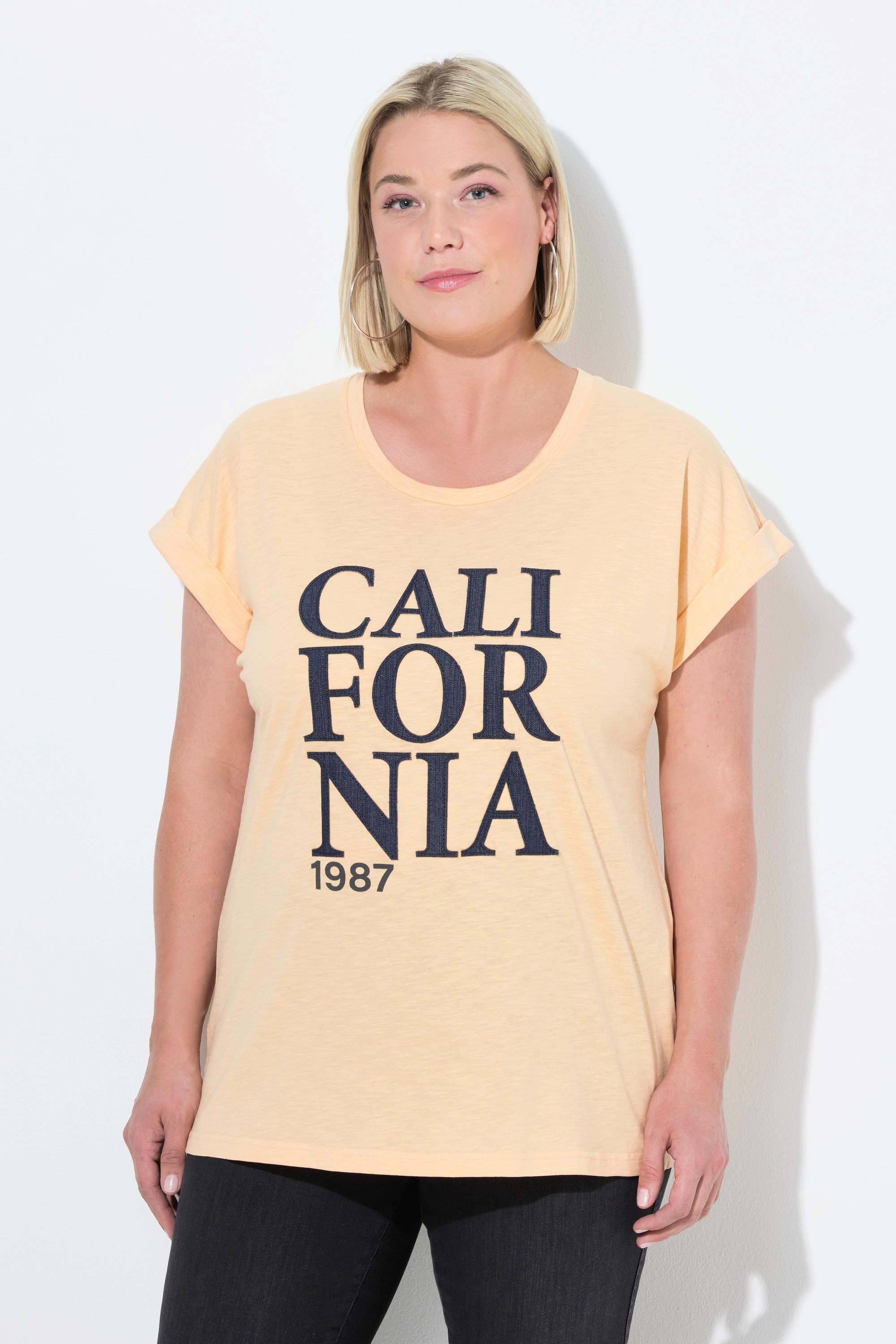 Ulla Popken California Oversize Scollo Rotondo Mezze Maniche T-Shirt  