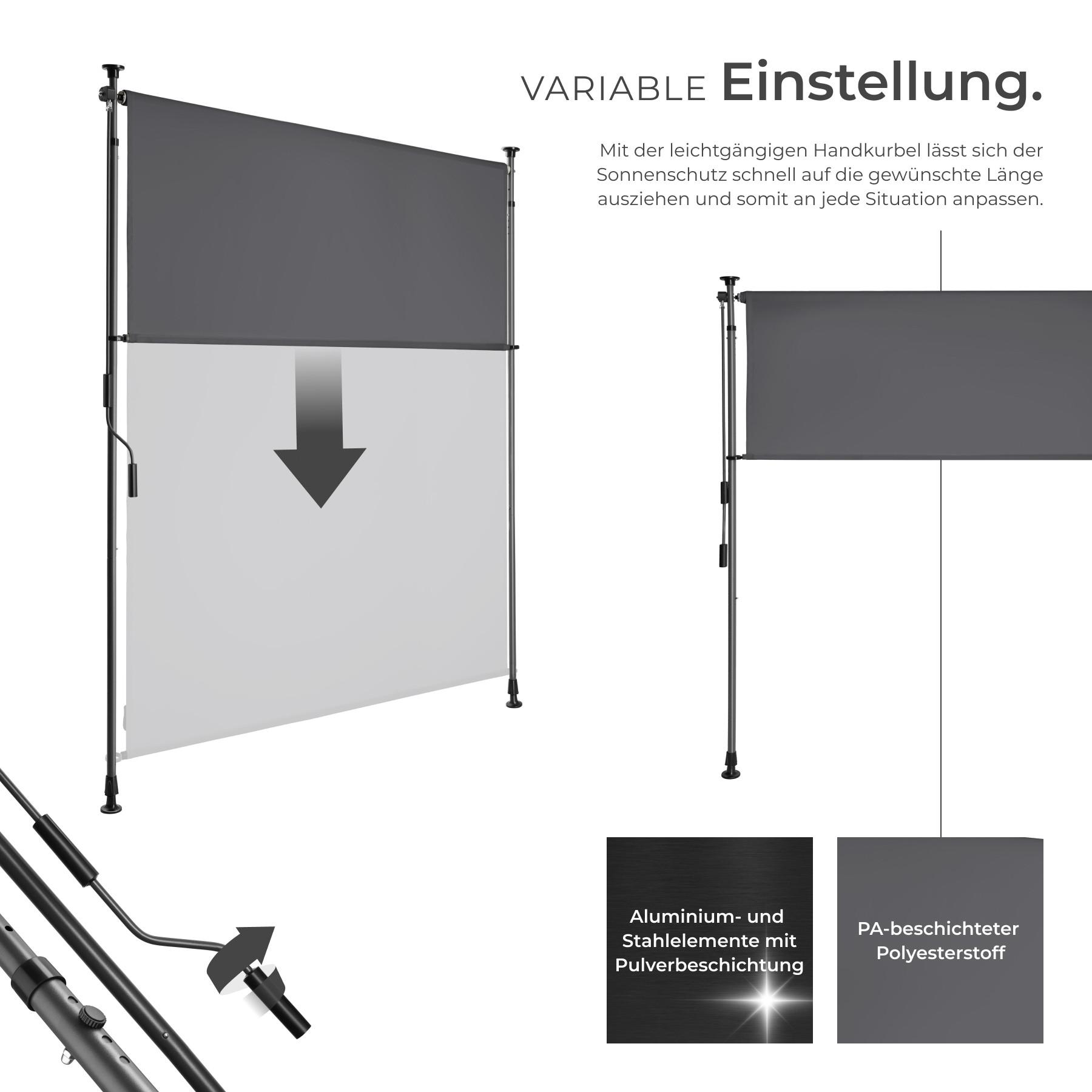 Tectake Tenda da sole a morsetto Taija Varie misure  