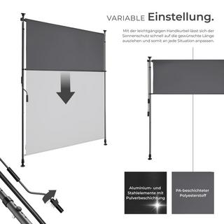 Tectake Tenda da sole a morsetto Taija Varie misure  