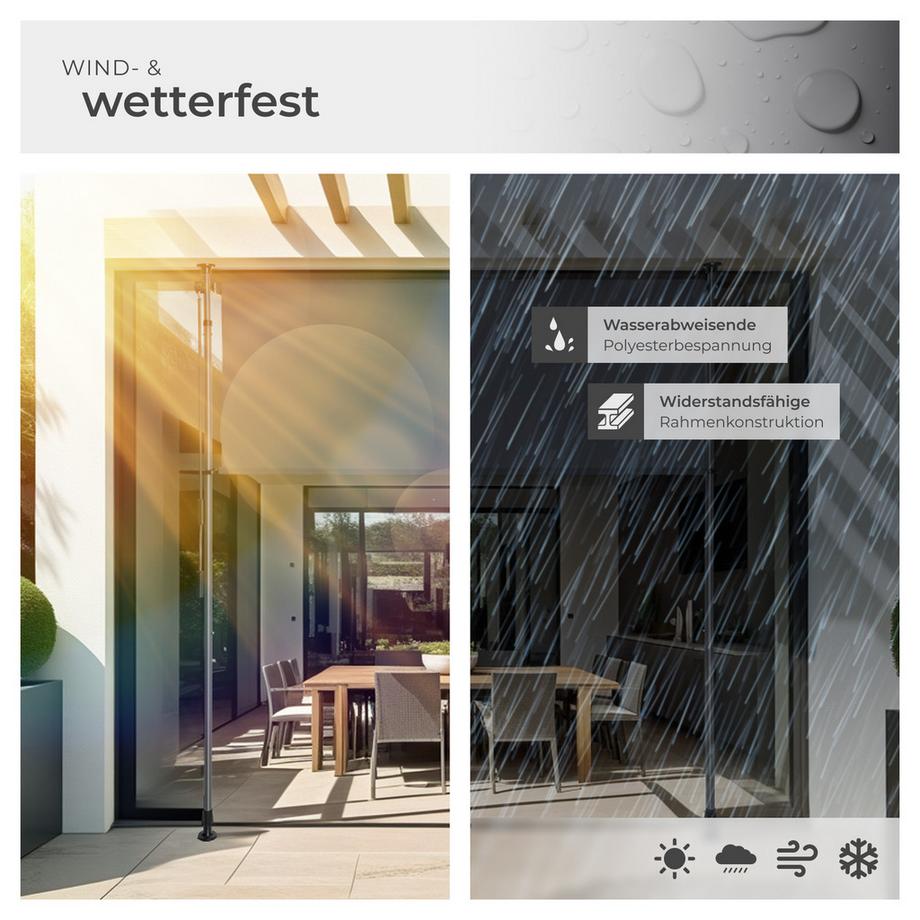 Tectake Klemmmarkise Taija verschiedene Größen UV-beständig und wasserabweisend  