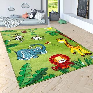 Paco Home Child tapis court flore jungle animaux  