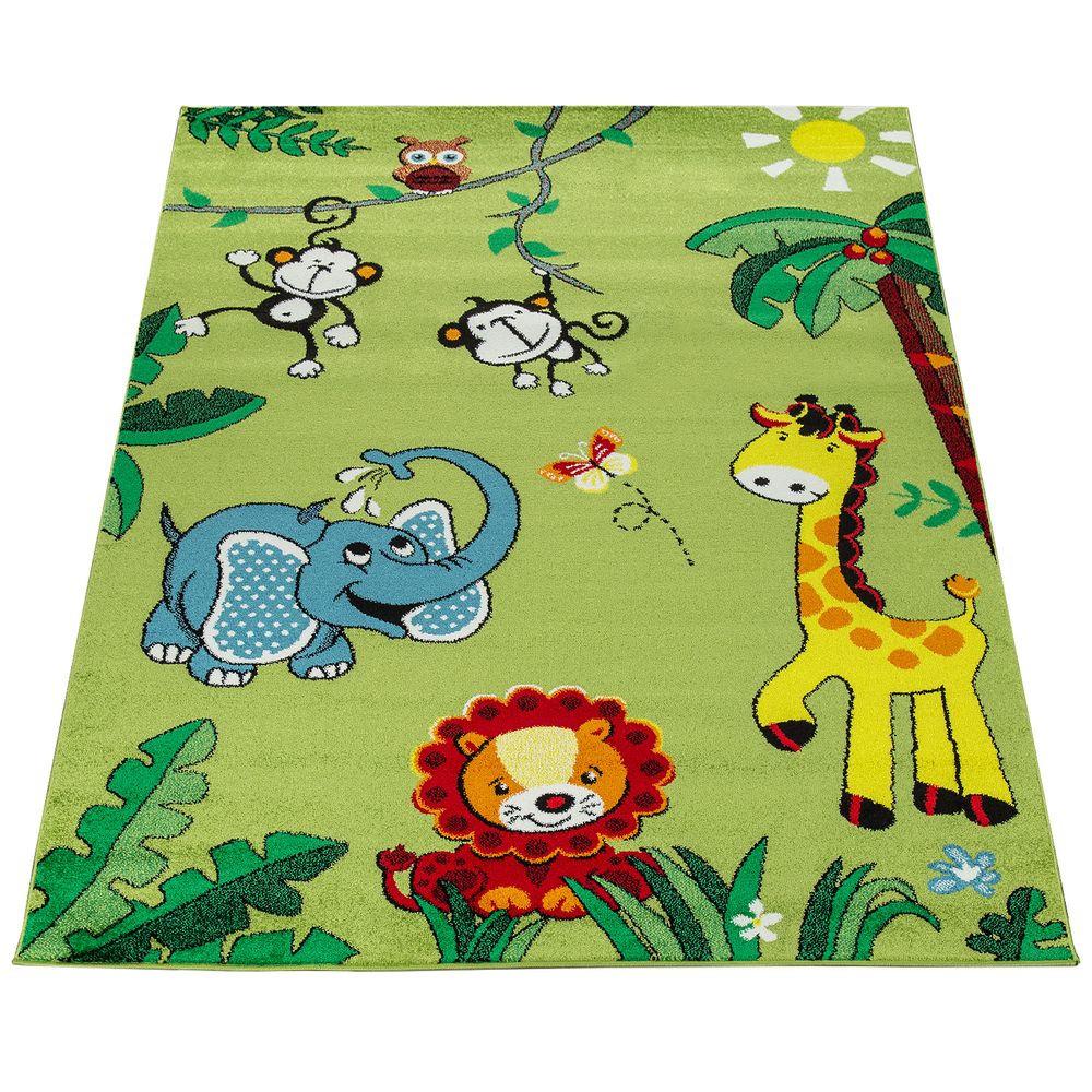 Paco Home Child tapis court flore jungle animaux  