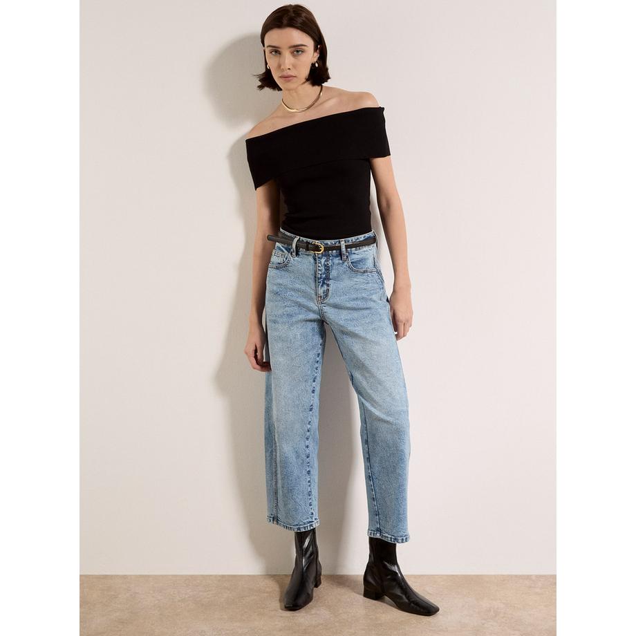APRICOT Mei Jean Barrel Délavé Clair  