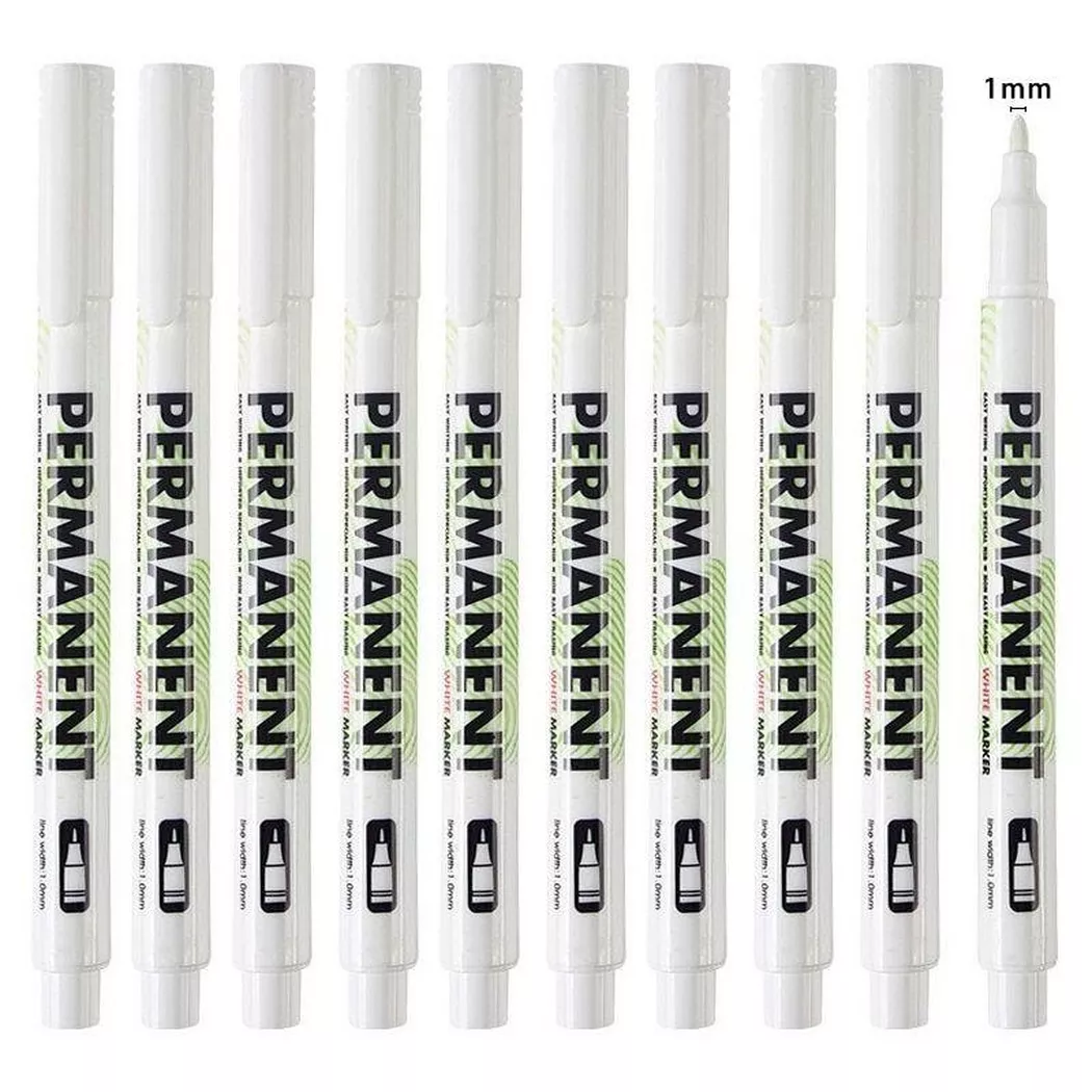 Northio - Weiße Faserstifte 1 mm 10 Stk, Weiss