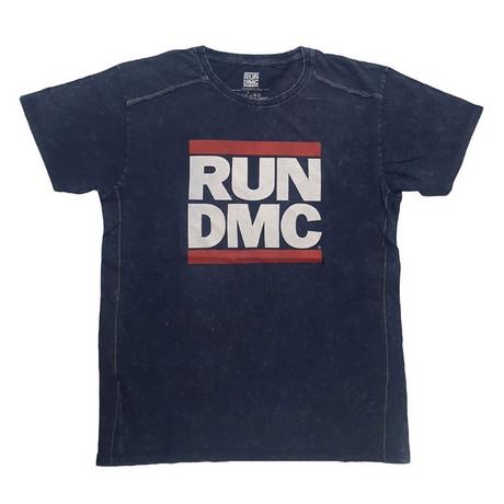 Run DMC T-Shirt Délavé avec Imprimé Logo  